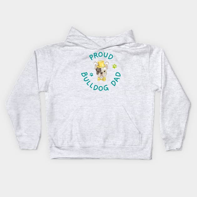 Proud Bulldog Dad Kids Hoodie by jeune98